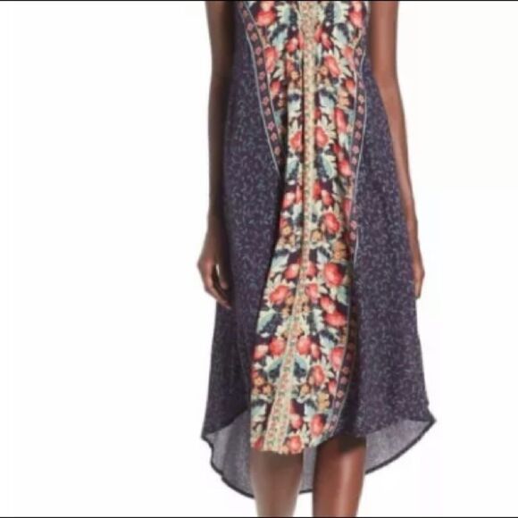 ASTR The Label Floral Midi Vneck Hi-low Boho Dress - Picture 11 of 11